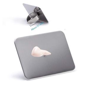 Stainless Steel, Make Up Tools Mini Mixing Tray with Finger Ring, Makeup Paint Palette,(Pack of  1).