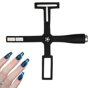 Gel Nail Polish Magnet, 5-in-1 Cross Shaped Cats Eye Gel Nail Polish(Pack of 1).