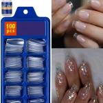 100pcs Transparent Nails and 2 pcs fake nails glue .