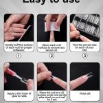 100pcs Transparent Nails and 2 pcs fake nails glue .