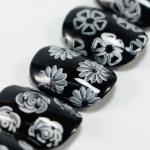 Nail Art Flower Magnet Stamp Pen, Double Head Flower Design, Nail Magnet Stick.