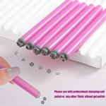 Nail Art Flower Magnet Stamp Pen, Double Head Flower Design, Nail Magnet Stick.