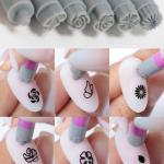 Nail Art Flower Magnet Stamp Pen, Double Head Flower Design, Nail Magnet Stick.