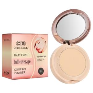 OCEAN BEAUTY Full Coverage Compact Powder shade 105 Natural Makeup 1 Pcs