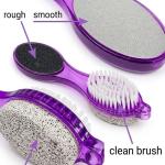 4 In 1 Foot Pedicure Brush Foot File (Multicolor)