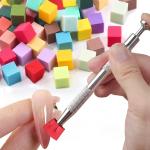 204pcs soft Nail Sponges with 4 Claws Metal Grabber, Mini Nail Sponges with Metal Grabber Pen Nail Brush