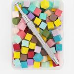 204pcs soft Nail Sponges with 4 Claws Metal Grabber, Mini Nail Sponges with Metal Grabber Pen Nail Brush