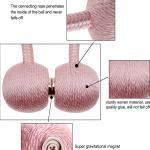 (1 Pair) Magnetic Curtain Tiebacks Curtain Drape Holdbacks Clips Rope.(Pink)