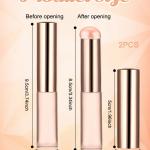 Silicone Lip Brush Lip Applicator with Cap Elastic Silicone Lip Balm (Pink) 2 Piece