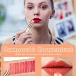 Silicone Lip Brush Lip Applicator with Cap Elastic Silicone Lip Balm (Pink) 2 Piece