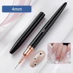 Nails Art Brush Nails Art Liner Brush Practical Nails Brush Nails Dotting Drawing Tool Nails Painting Pen For Salons (Black).