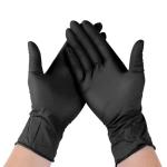 (Pack of 100) Food Service Gloves, Highly Elastic Protective PVC Gloves for Catering and Cleaning (Black)