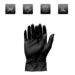 (Pack of 100) Food Service Gloves, Highly Elastic Protective PVC Gloves for Catering and Cleaning (Black)