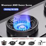 Silver Gas Saver Burner Jali Ring Fire & Windproof (1 Piece) Black