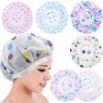 4 Pcs Waterproof Head Covers Hotel Hair Spa Dye Women Salon Shower Caps, Multi-design