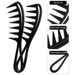 Wide Spacing Teeth Comb for Men's (Black) (Piece 2)