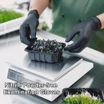 (Pack of 100) Food Service Gloves, Highly Elastic Protective PVC Gloves for Catering and Cleaning (Black)