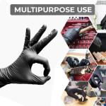(Pack of 100) Food Service Gloves, Highly Elastic Protective PVC Gloves for Catering and Cleaning (Black)