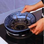 Silver Gas Saver Burner Jali Ring Fire & Windproof (1 Piece) Black