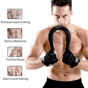 Spring Power Twister 20kg Bar Equipment for Upper Body & arm Strengthening Workout (Black)