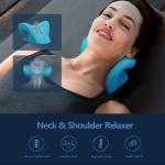 FITNESS Neck And Shoulder Relaxer Cervical Stretcher Neck Traction Device Neck Support (Blue)