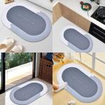 Mat for Bathroom Quick Dry Rubber Backed Anti-Slip / Non Slip Floor rectangular Mat for Home(Pack of 1).