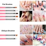 15 pcs Nail Art Brushes Kit (Pink) with 5 pcs Nail Dotting Pens, Multicolor.