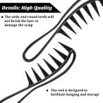Wide Spacing Teeth Comb for Men's (Black) (Piece 2)