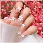 7 in 1  Flowers Nail Charms Chrysanthemum Nail Art Stud Rhinestones Crystal Sequins 3D Colorful s for Women(1 Box)