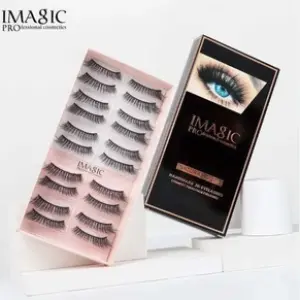 Professional Synthetic Fibers False Eyelashes, 3D Eyelashes Pack 10 Pairs of 1