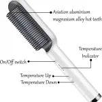 Hair Straightener Brush Straightener Comb with Ceramic PTC Heating, 5 Temp Settings Brush(MULTICOLOR)