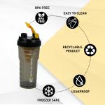 Protein Gym Shaker Bottle, 700ml (Colour-Orange) 1 Pcs