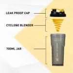 Protein Gym Shaker Bottle, 700ml (Colour-Orange) 1 Pcs
