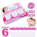Women's Disposable Plastic Hair Razor & Bikini Shaving Razor For Women- Pack Of 1 (6 Pcs).