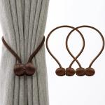 2 Pair Magnetic Curtain Tiebacks. (Brown)