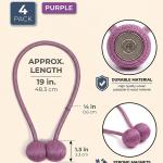 (1 Pair) Curtain Tiebacks Curtain Drape Hold backs Clips Rope Holder Tie Back for Home Bedroom Office (Purple).