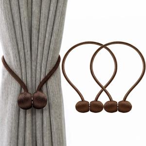 2 Pair Magnetic Curtain Tiebacks. (Brown)