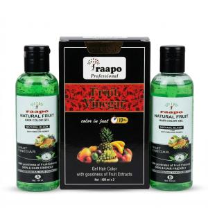 Professional Natural Fruit Hair Color Gel, (Natural Black Hair Colour), with Fruit Extracts, 100ml x 2.