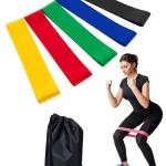Loop Bands for Fitness, Yoga, Pilates, Legs, Waist, Shoulders, HIPS and Strength Training - Set of 5