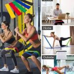 Loop Bands for Fitness, Yoga, Pilates, Legs, Waist, Shoulders, HIPS and Strength Training - Set of 5