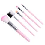 5 PICS Soft Bristles Pink Makeup Mini Brushes Set for Women's & Girl's