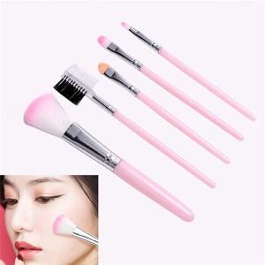 5 PICS Soft Bristles Pink Makeup Mini Brushes Set for Women's & Girl's
