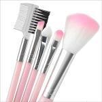 5 PICS Soft Bristles Pink Makeup Mini Brushes Set for Women's & Girl's