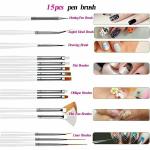 15 Pcs Cosmetic Nail Art Pen Brushes Set