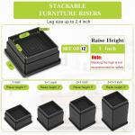 4 Pieces Multi-Purpose Square Plastic Legs