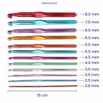 Multicolor Crochet Hooks Needle (2.0mm to 8.0 mm) Pack of 12