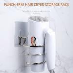 Hair Dryer Holder Rack Blower Organizer Shelf Stainless Steel Stand Storage 1 Pcs