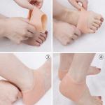 Silicone Gel Heel Socks for Swelling, Pain Relief, Foot Care Ankle Support Pad (Skin Color) pack of 1