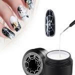 Gel for Nail Art Elastic Painted Nail Gel Polish for Pulling Drawing Line Nail Decoration Spider Nail Set (White)