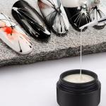 Gel for Nail Art Elastic Painted Nail Gel Polish for Pulling Drawing Line Nail Decoration Spider Nail Set (White)